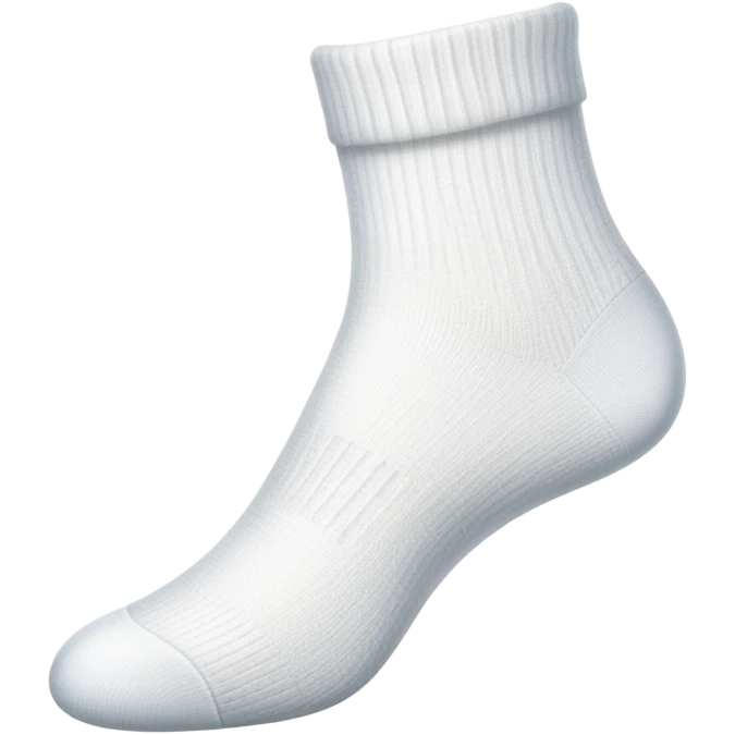 white sock turned inside out showing the insole from underneath emoji