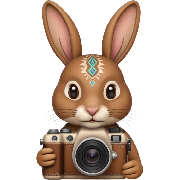 rabit, tribal ethnic ancient rabit with camera emoji