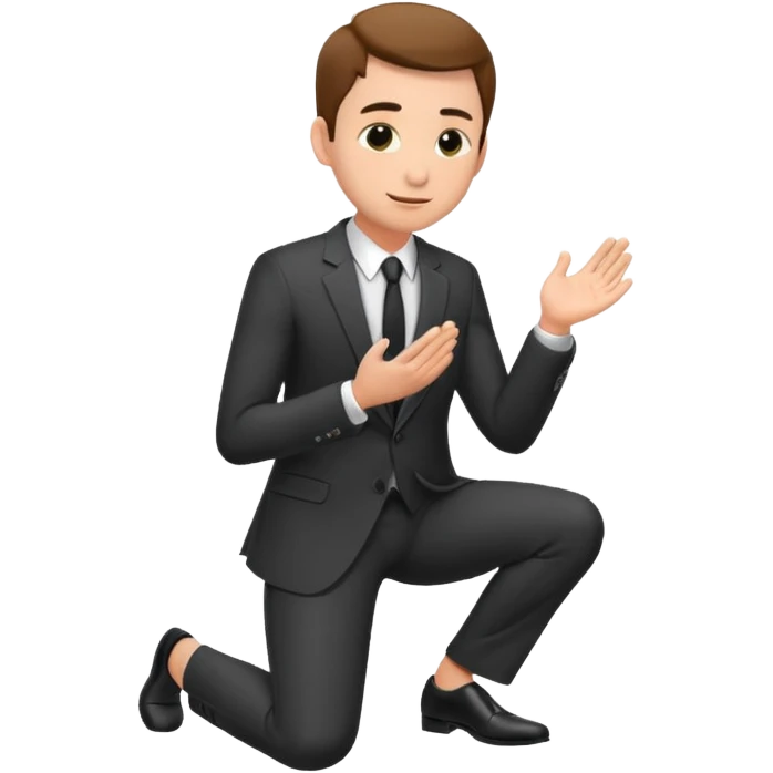 man kneeling and asking for marriage emoji