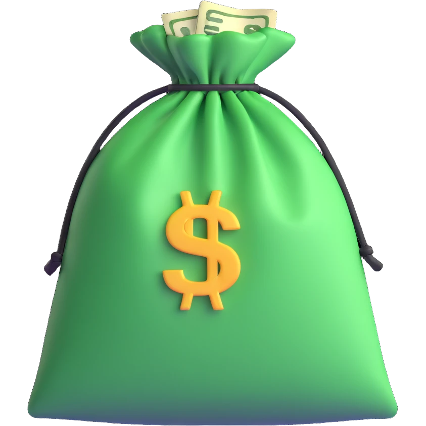 money bag with cash emoji