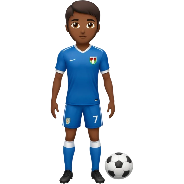 Persian soccer player in full soccer team kit without soccer ball emoji