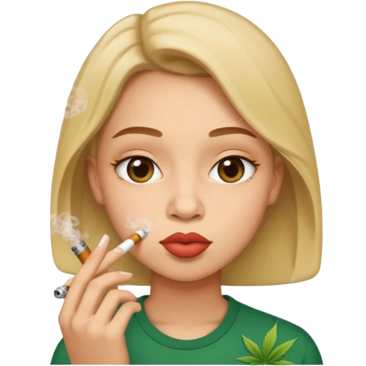 kissy face smoking weed emoji
