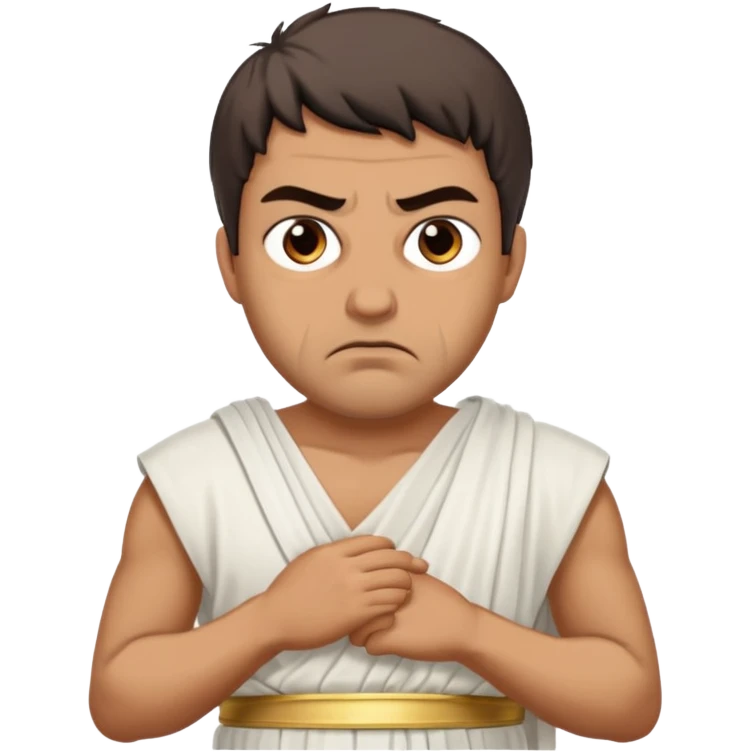 evil man with greek dress toga emoji