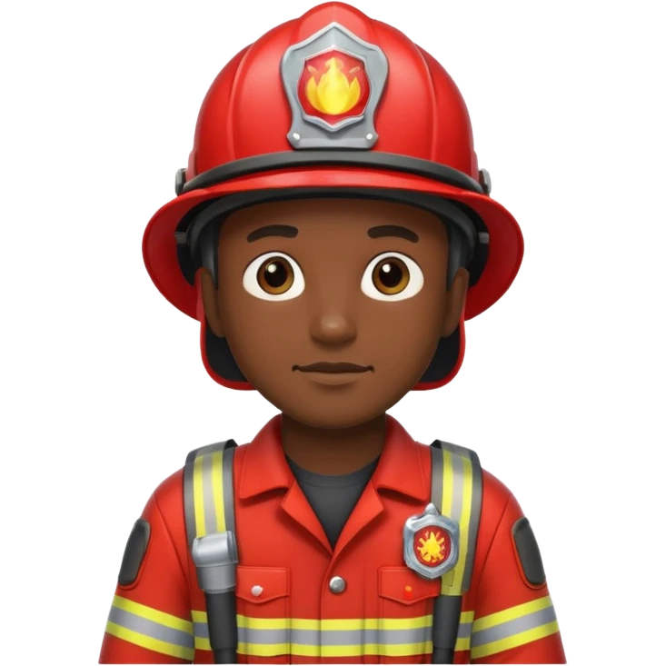 firefighter man dark skin emoji