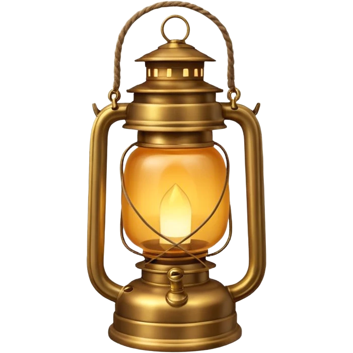 Lantern

New look:

Brass or iron base (#695C48) instead of pure gold.

Light glow: soft amber (#FFD88A) with slight haze effect.

Replace glass reflection with matte finish.

Optional rope handle wrapping. emoji