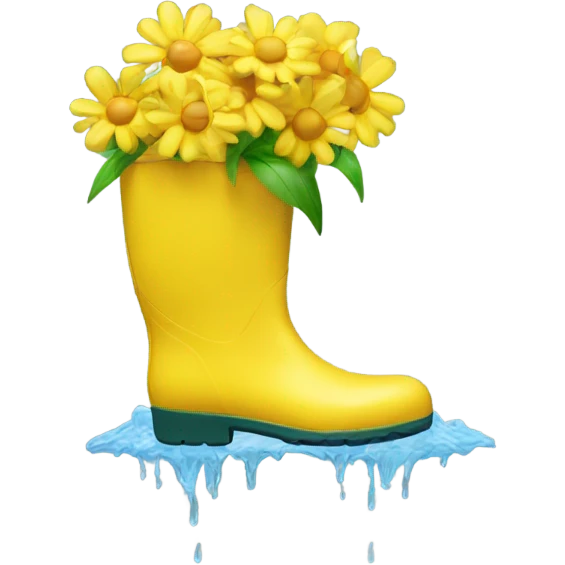 Flowers in yellow rain boot  emoji