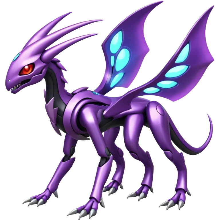 Shiny Futuristic Genesect-Miraidon-Lunala-Fakémon-hybrid-creature (full body)  emoji