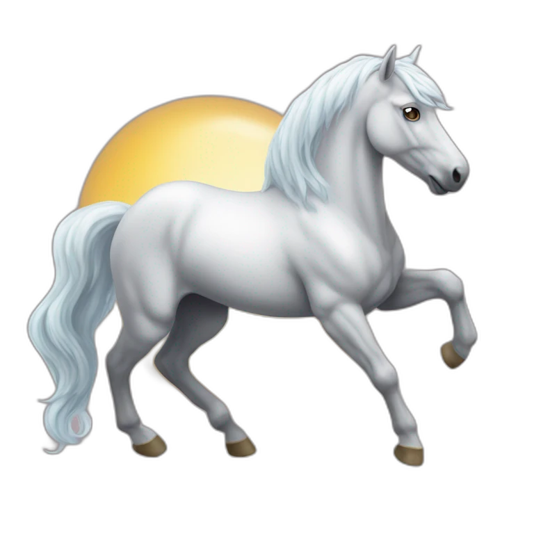 Un cheval sur une licorne  emoji