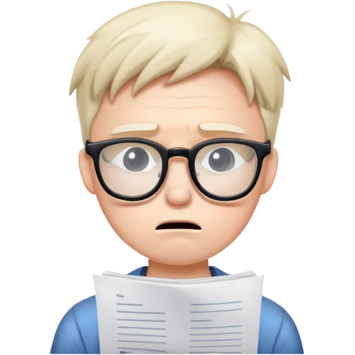 sad student with failed test paper emoji