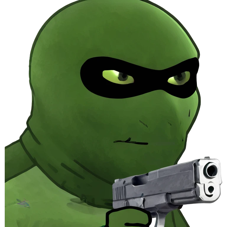 guy in a balaclava shooting a gun emoji