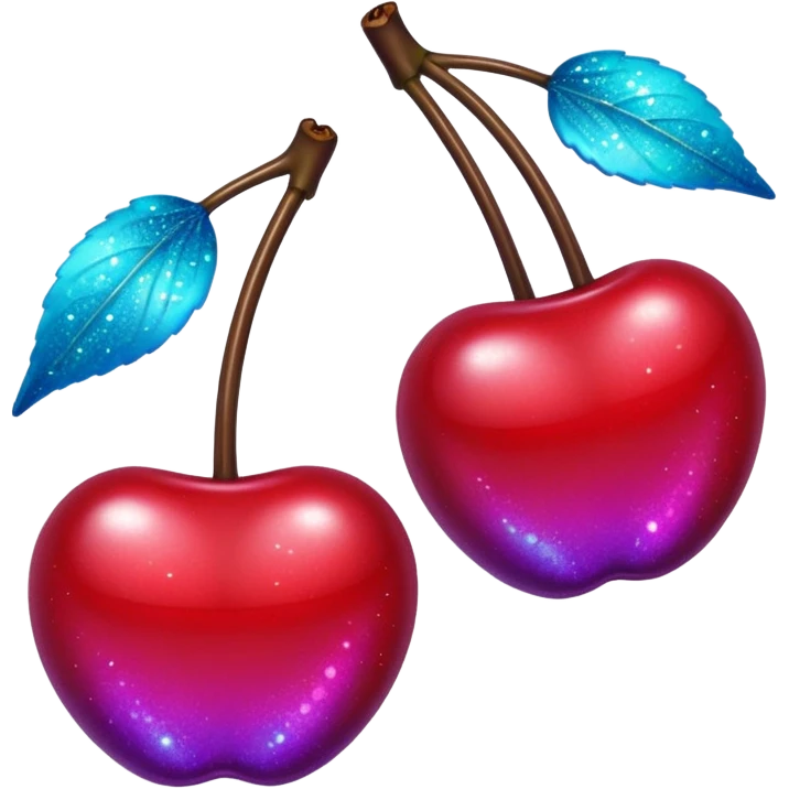glitter purple and cian 2 cherrys emoji