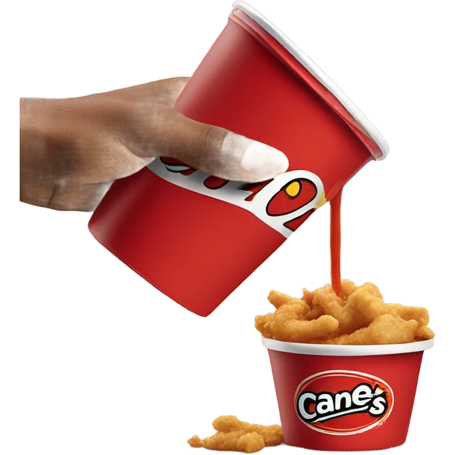 raising cane's chicken dipping into sauce emoji