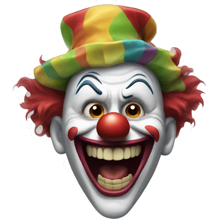 A scary clown laughing  emoji