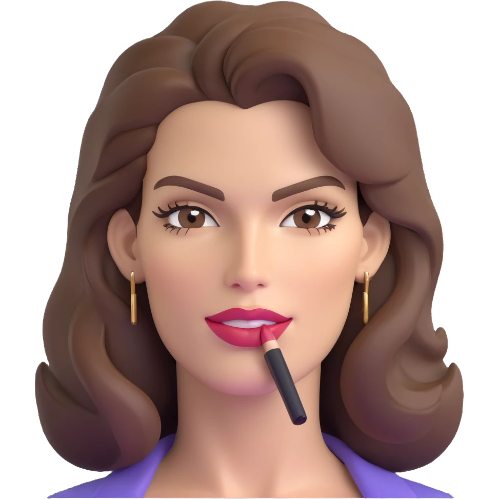 Cindy Crawford legendary supermodel with beauty mark above her lip, brown hair emoji