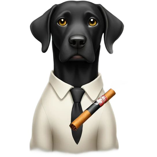 Black lab smoking a cigarette  emoji