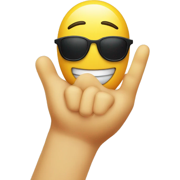 Smiley with sunglasses and two fingers  emoji
