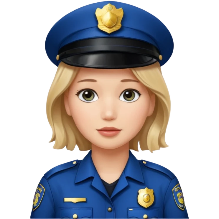 Jennifer Lawrence, in a police uniform emoji