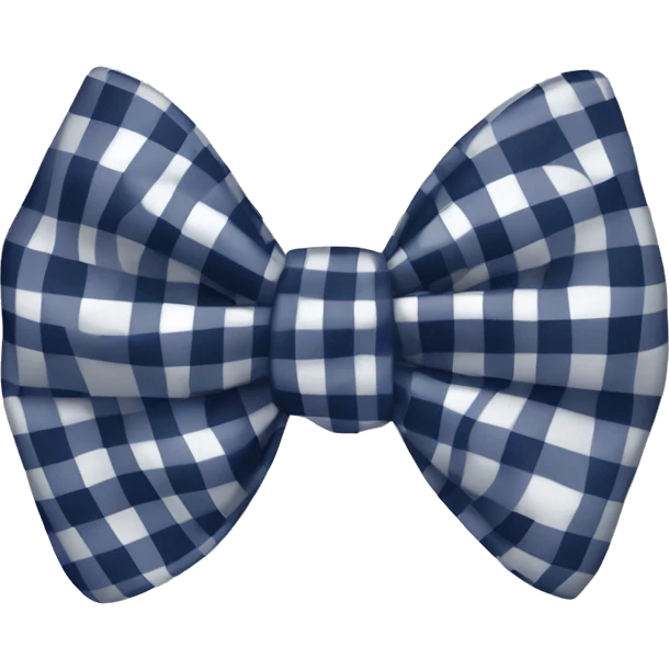 Gingham navy blue bow emoji