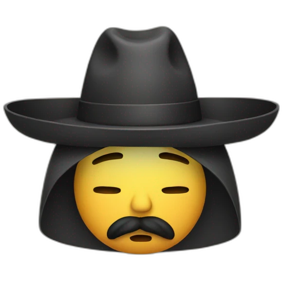 crying man in sombrero with moustache emoji