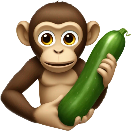 Monkey holding cucumber  emoji