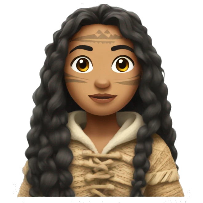 Moana with hoddie emoji