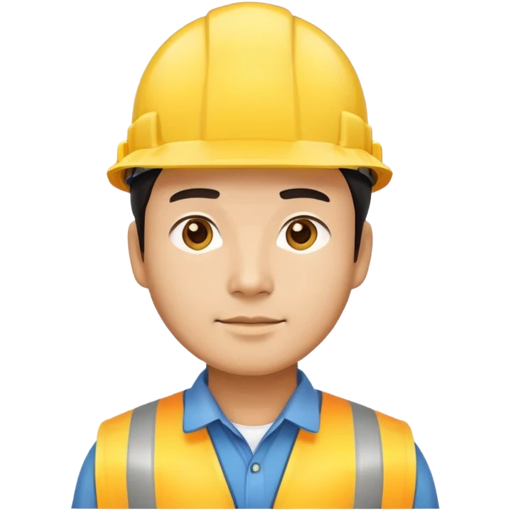 Man of Chinese appearance wearing a yellow construction hat emoji