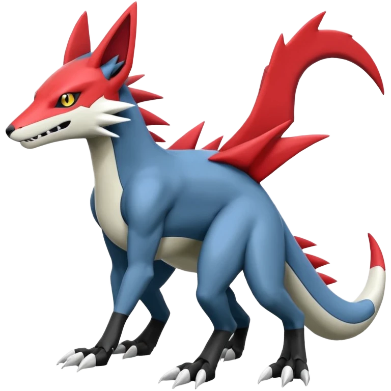 Zeraora-Salandit-Lombax-Sergal-Zangoose-Cyclizar-Genesect-Pokémon, full body emoji