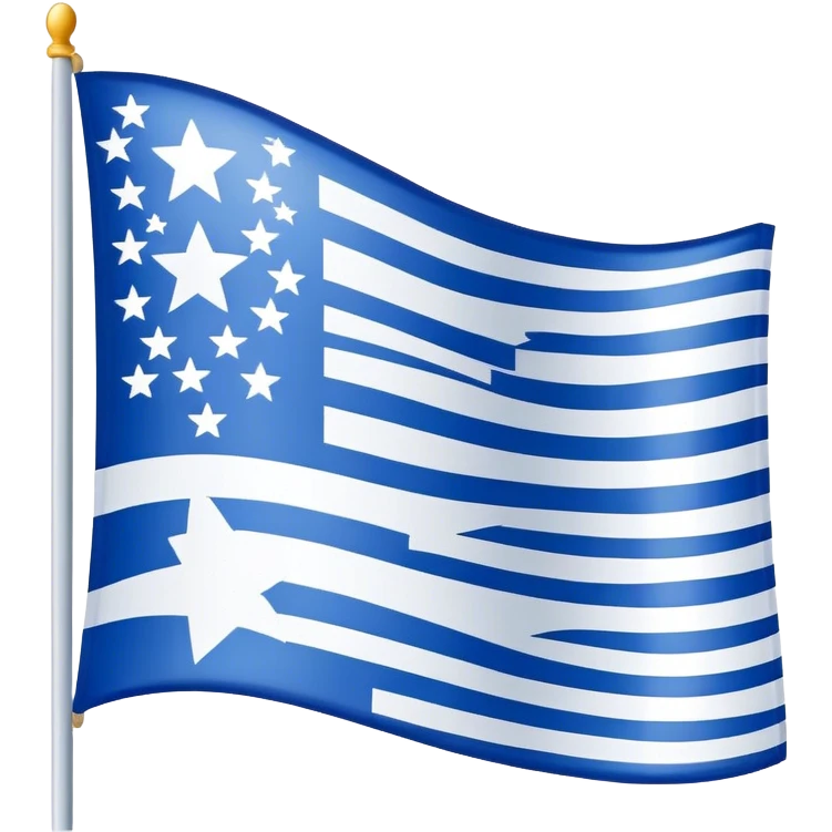 Flag - NO RED Stripes, 50 white stars, blue and white  flag modern emoji