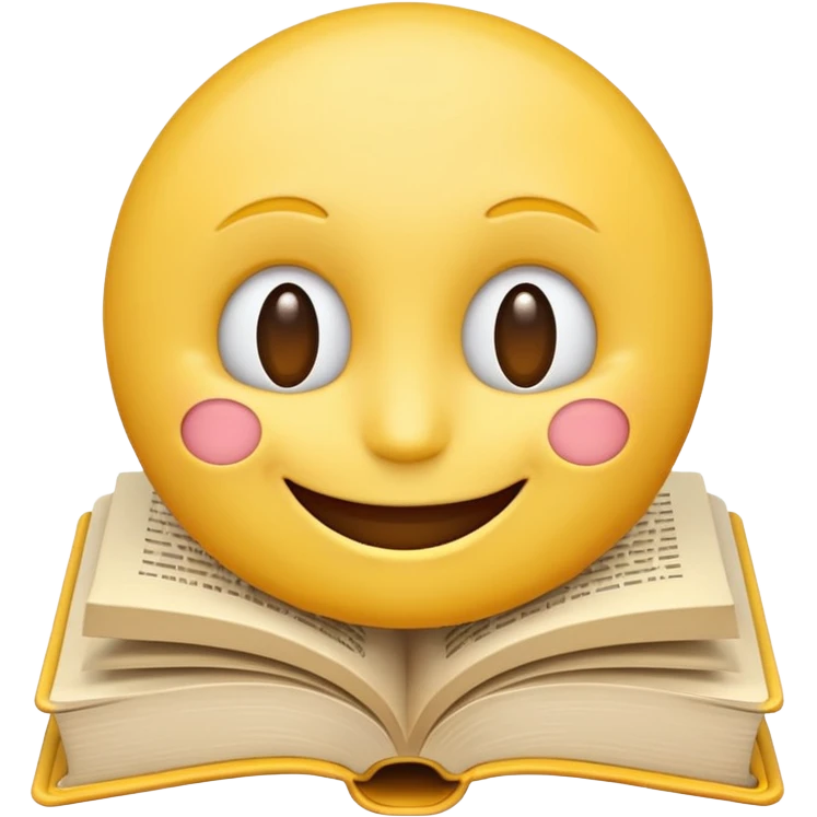 smiling face emoji with an open book in front emoji
