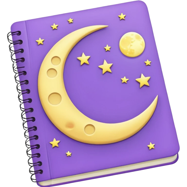 lilac notebook moon emoji