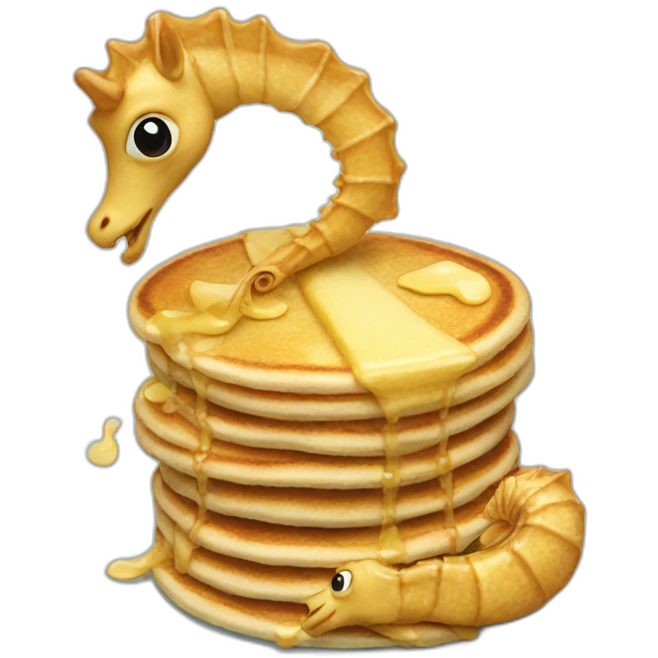 sea ​​Horse eat pancake emoji