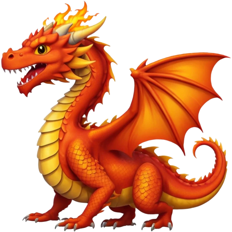 a red wales dragon breathing fire emoji