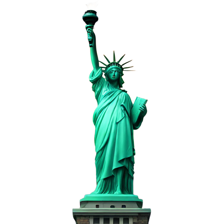 Statue of Liberty with fireworks  emoji