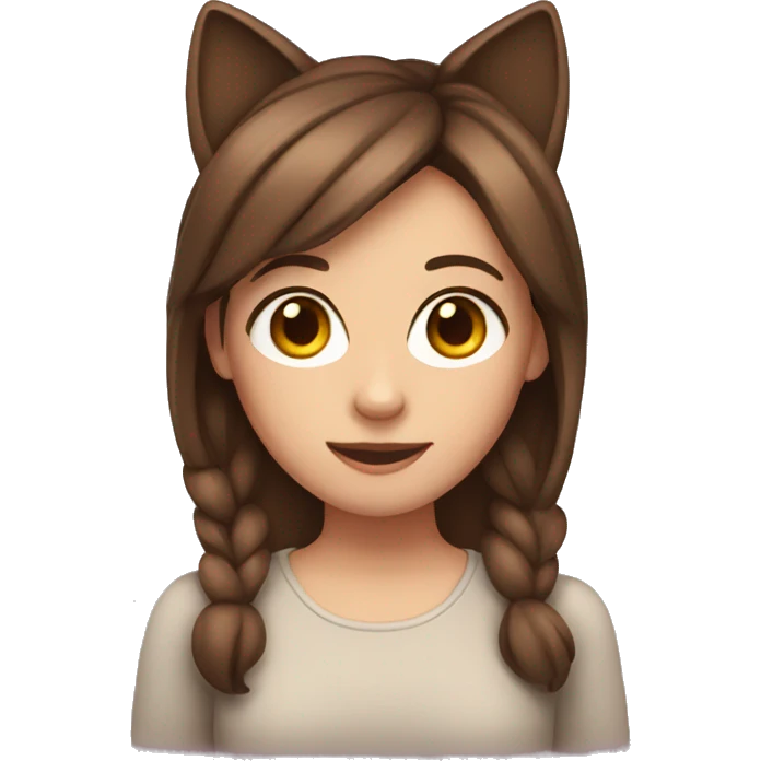 girl with cat ears brown hair emoji