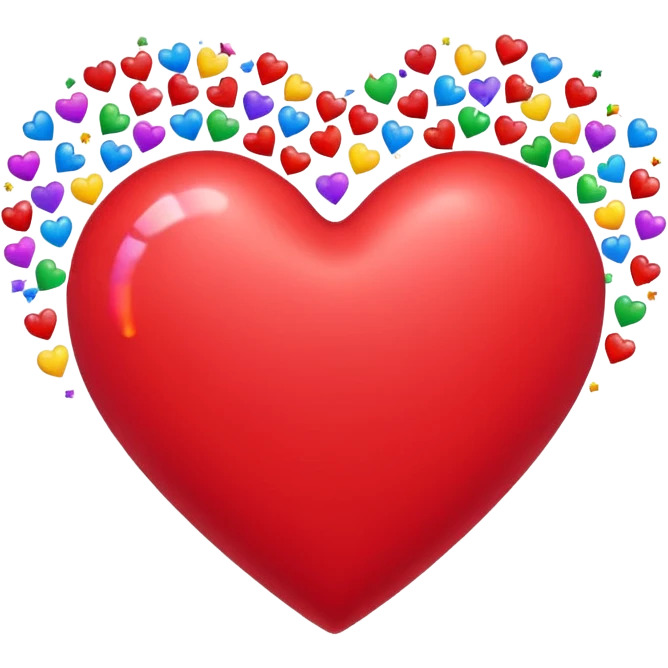 heart with a rainbow confetti emoji