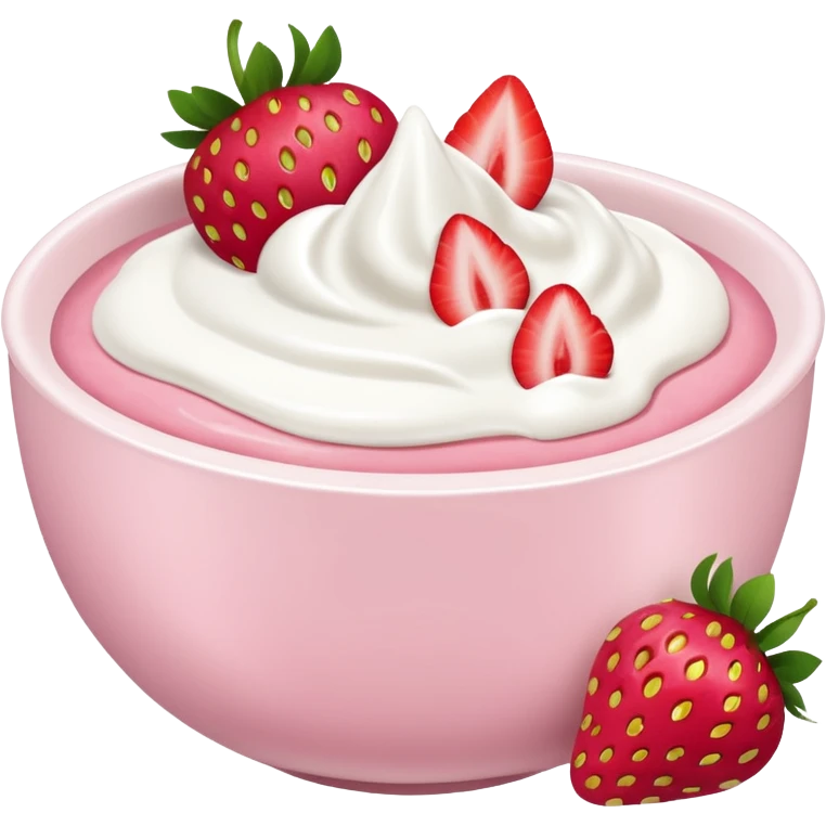 Strawberry yoghurt in 3d emoji