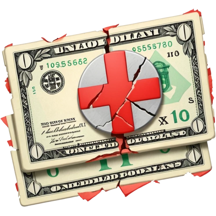 a money billet with a red cross through, like for free emoji