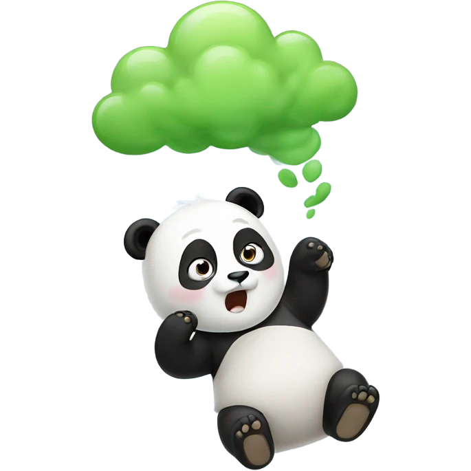 A panda farting ￼ emoji
