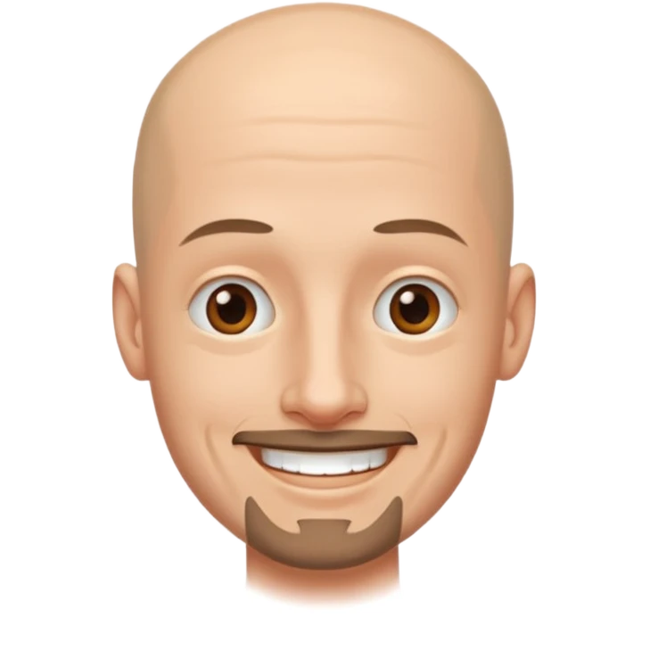 Hombre delgado piel clara sin cabello con perilla emoji