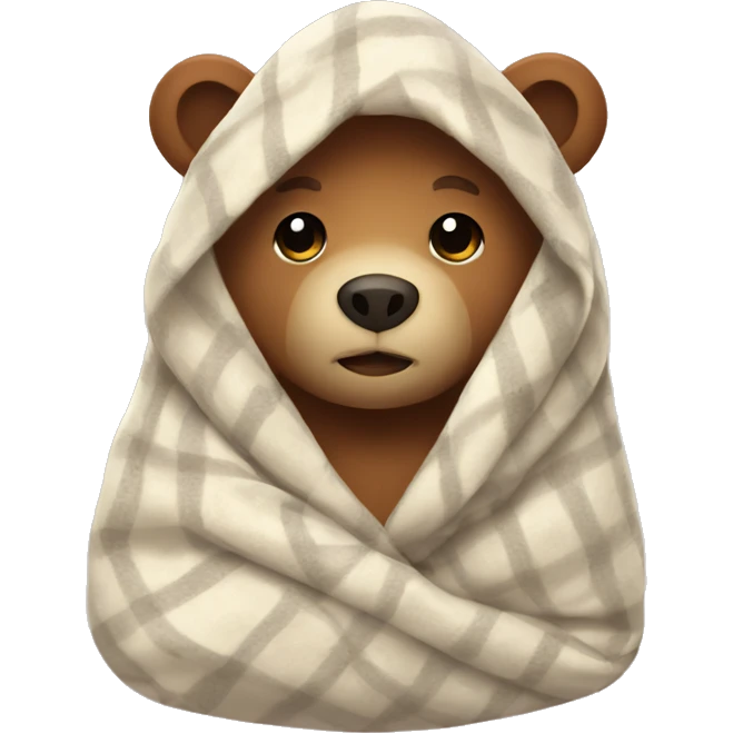bear cozy in blanket emoji