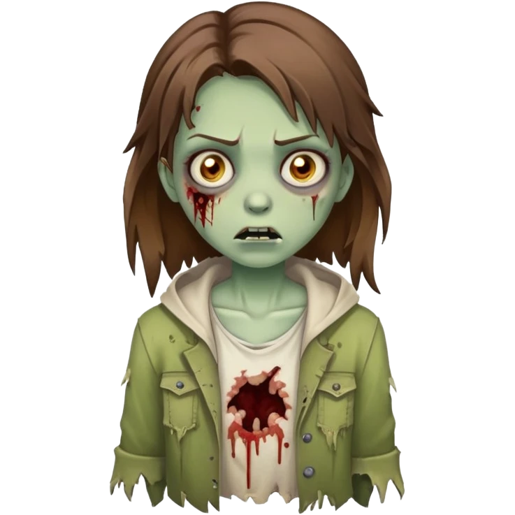 girl zombie with brown hair  emoji