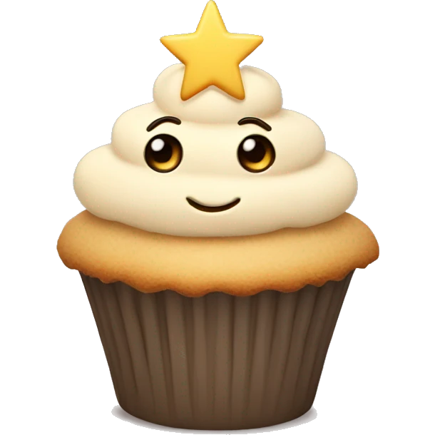 Beige star cupcake  emoji