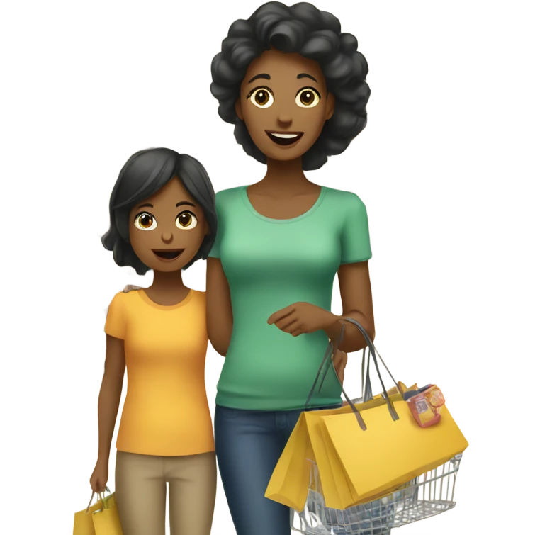 Mother and daughter shopping  emoji