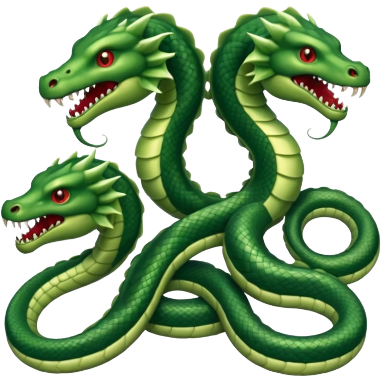 Create a single emoji of a Hydra in full body, shown at a slight side angle in a natural, characteristic pose. stylized like an emoji, but clearly recognizable.  emoji