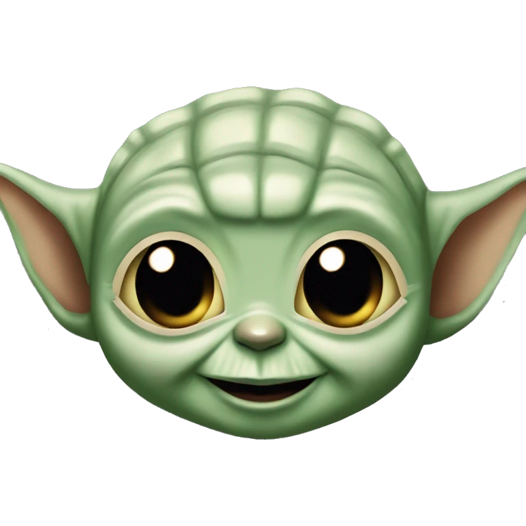 Baby Yoda smiles with a giant smile. Teeth visible emoji