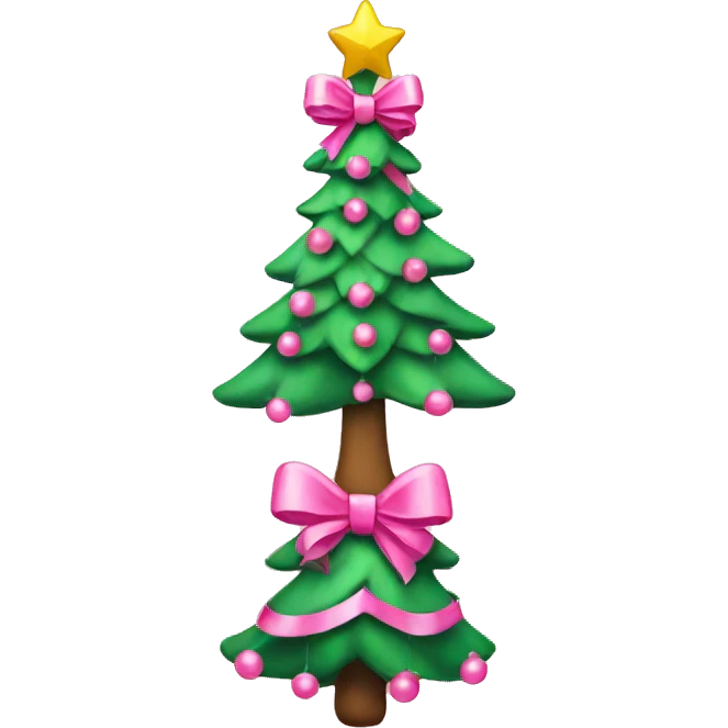 Pink Christmas tree with bows  emoji