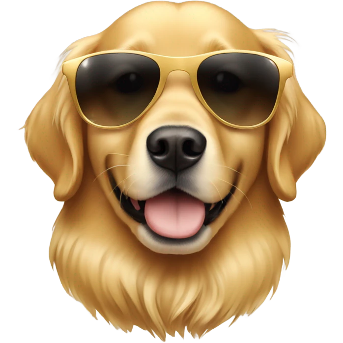 Golden retriever in sunglasses emoji