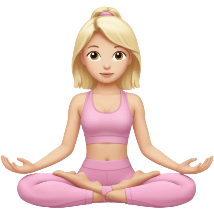 Blonde girl with light pink yoga clothes emoji