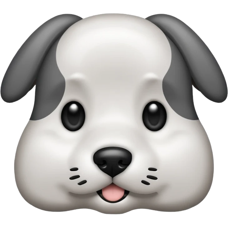 Black white and grey doodle dog emoji