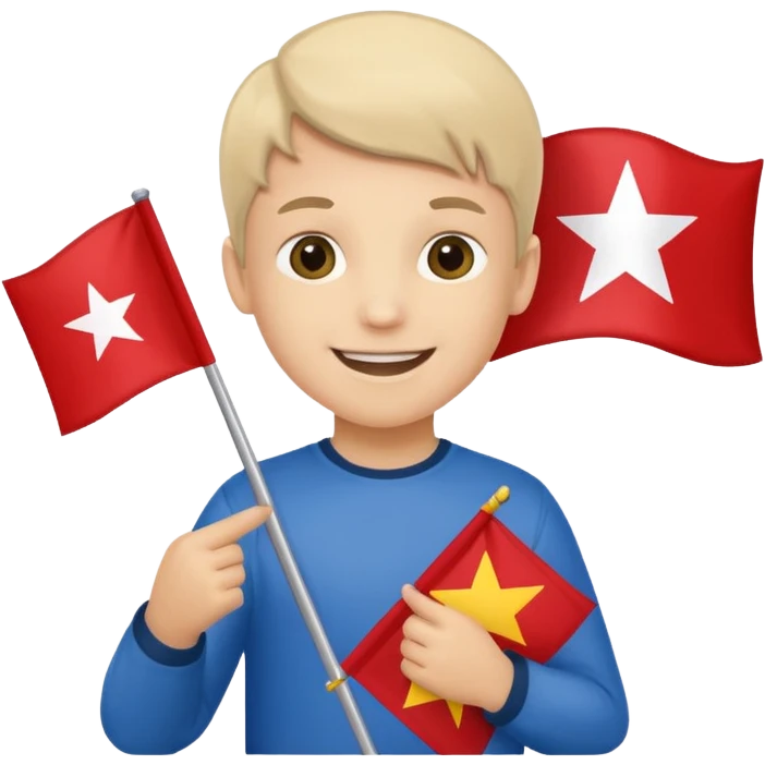Flag holder kid emoji